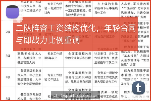 二队阵容工资结构优化，年轻合同与即战力比例重调